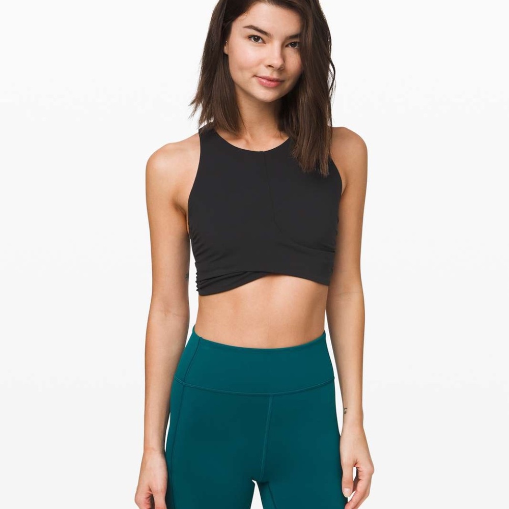 Lululemon Athletica Always Aligned Wrap Black Sports Bra 8